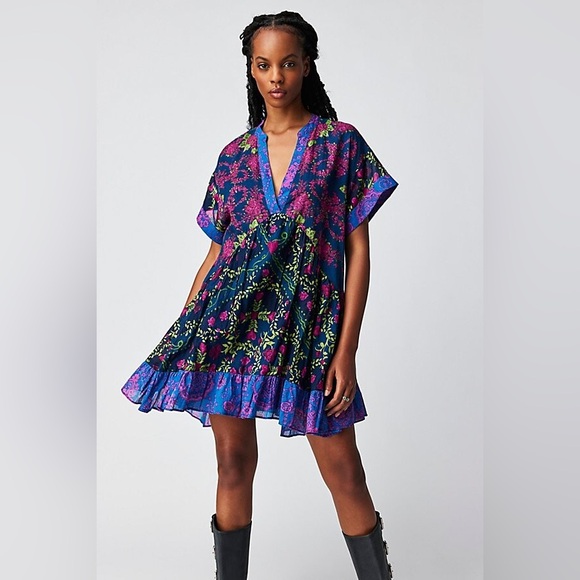Free People Dresses & Skirts - FREE PEOPLE PRINTED AGNES MINI DRESS SIZE XS